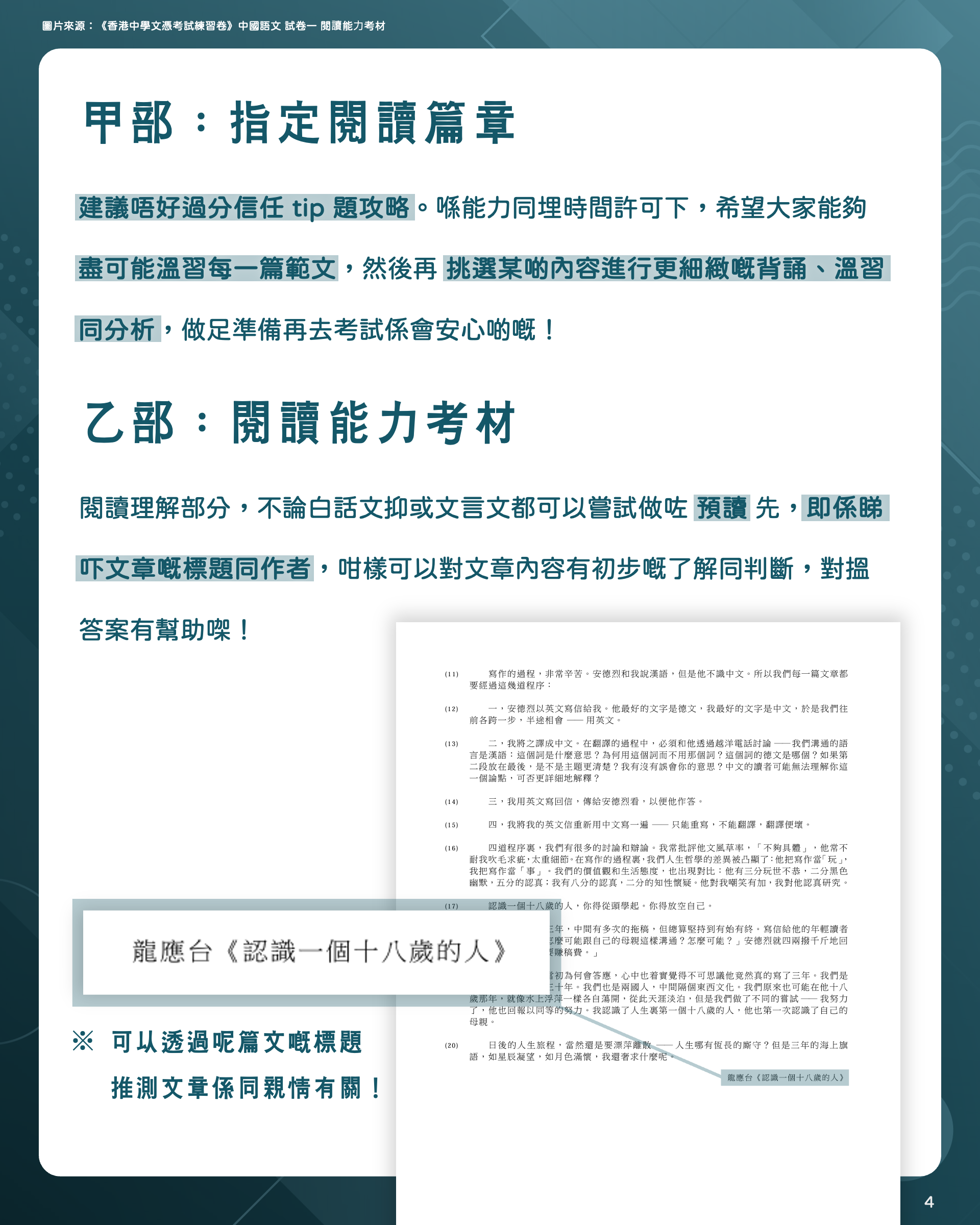 甲部及乙部概覽