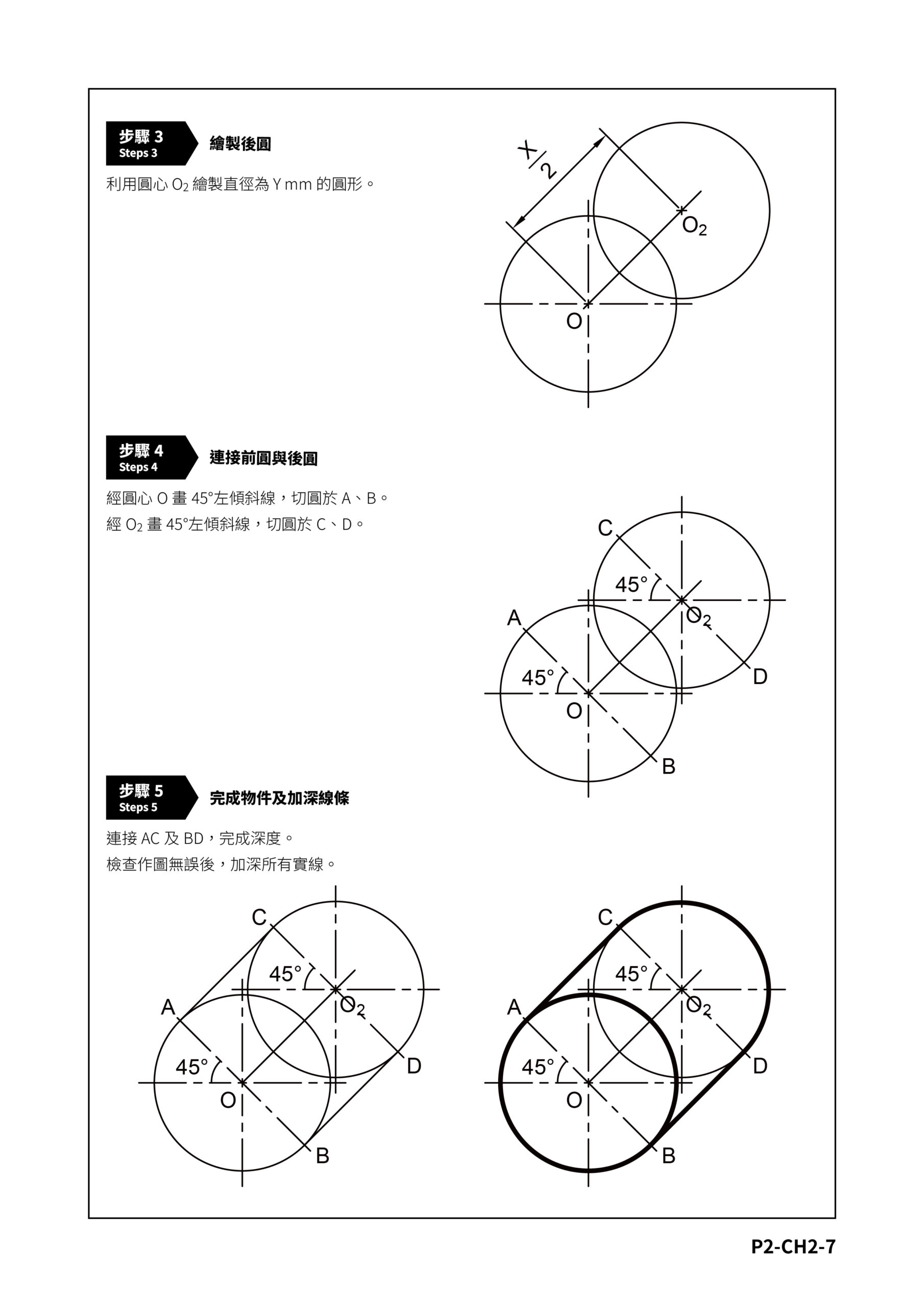 繪畫步驟（半斜視圖- 圓柱體）
